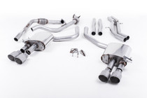 Milltek Cat-back - Non-Resonated (Louder) with Quad GT-100 Titanium Trims - S4 - 3.0 Turbo V6 B9 - Saloon/Sedan & Avant (Sport Diff Models Only) - 2016-2020 - SSXAU702 Milltek Cat-back - Non-Resonated (Louder) with Quad GT-100 Titanium Trims - S4 - 3.0 Turbo V6 B9 - Saloon/Sedan & Avant (Sport Diff Models Only) - 2016-2020 - SSXAU702