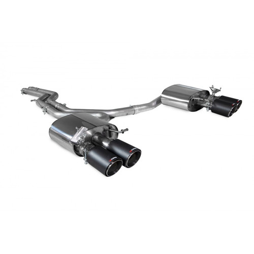 Audi S4 B9 Scorpion Non Resonated Half System - Carbon Trims - SAUS088CF