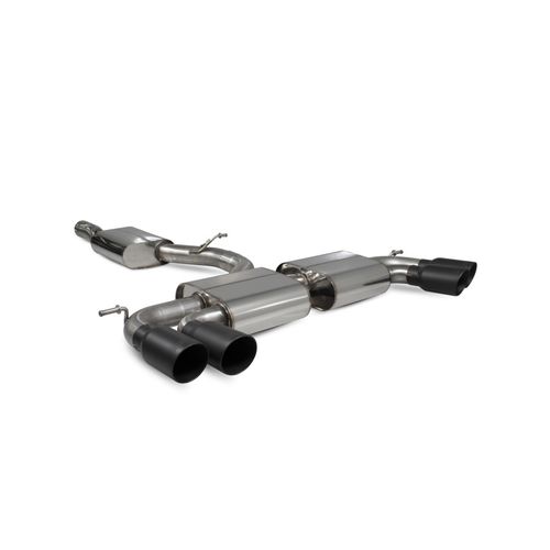 Scorpion Resonated cat/gpf-back system without valves w/Black ceramic coated quad Daytona trims