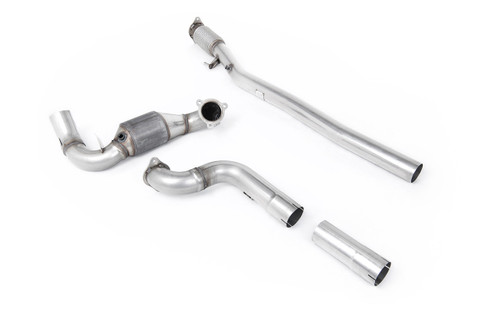 Milltek downpipe with hi-flow sports cat and GPF/OPF bypass for Mercedes-AMG A35