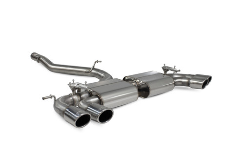 Scorpion non-resonated cat/GPF-back system with electronic valves SVWS054D for Volkswagen Golf R Mk7.5 Facelift