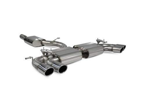 Scorpion resonated cat/GPF-back system with electronic valves SVW054D for VW Golf R Mk7.5