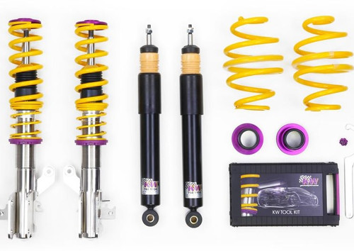 KW V2 Coilovers - Leon (5F) with electronic dampers only vehicles with IRS susp strut @ 50mm 11/12- Max Front Axle Weight: -965 kg KW V2 Coilovers - Leon (5F) with electronic dampers only vehicles with IRS susp strut @ 50mm 11/12- Max Front Axle Weight: -965 kg