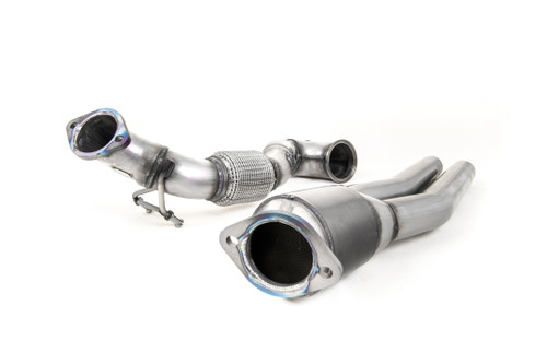 Milltek large bore downpipe with hi-flow sports catalyst SSXAU726 for Audi RS3 and TTRS
