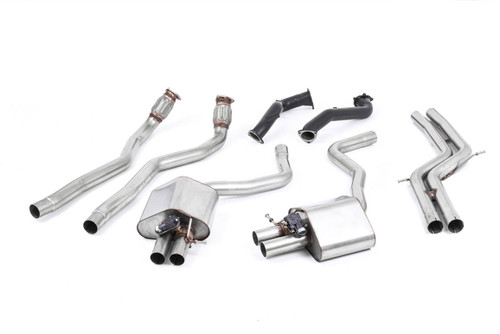 Milltek non-Resonated full system with cat bypass downpipes SSXAU598 for Audi RS7 Sportback C7