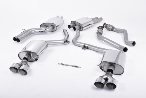 Milltek Cat-back - Quad Outlet Polished Tips - S4 - 3.0 Supercharged V6 B8.5 - 2012-2016 - SSXAU366