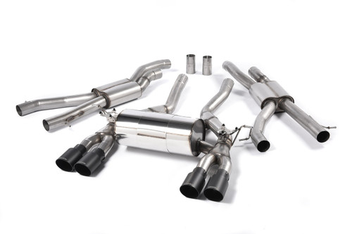 Milltek Cat-back - Race system. Cerakote Black Tips - OE System requires cutting - 4 Series - F82 M4 Coupe - 2014-2020 - SSXBM996_1