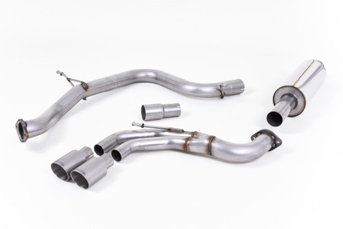 Milltek Cat-back - Resonated (quieter). Titanium Tips. EC-Approved - Golf - MK7 GTD 2.0 TDI 185PS - 2013-2020 - SSXVW339