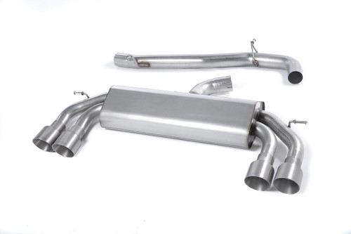 Milltek Cat-back - Non-Valved Race System. Non-resonated (loudest). Titanium GT-100 Round Trims - Golf - MK7 R 2.0 TSI 300PS - 2014-2016 - SSXVW409