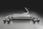 Remus Resonated Cat back System Left/Right with 4 tail pipes @ 98 mm Black Chrome, straight, carbon insert - Golf Mk7 Hatchback 2.0 R 221 kW CJX 2014-2016