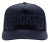 Hockey Embossed Black Leather Hat