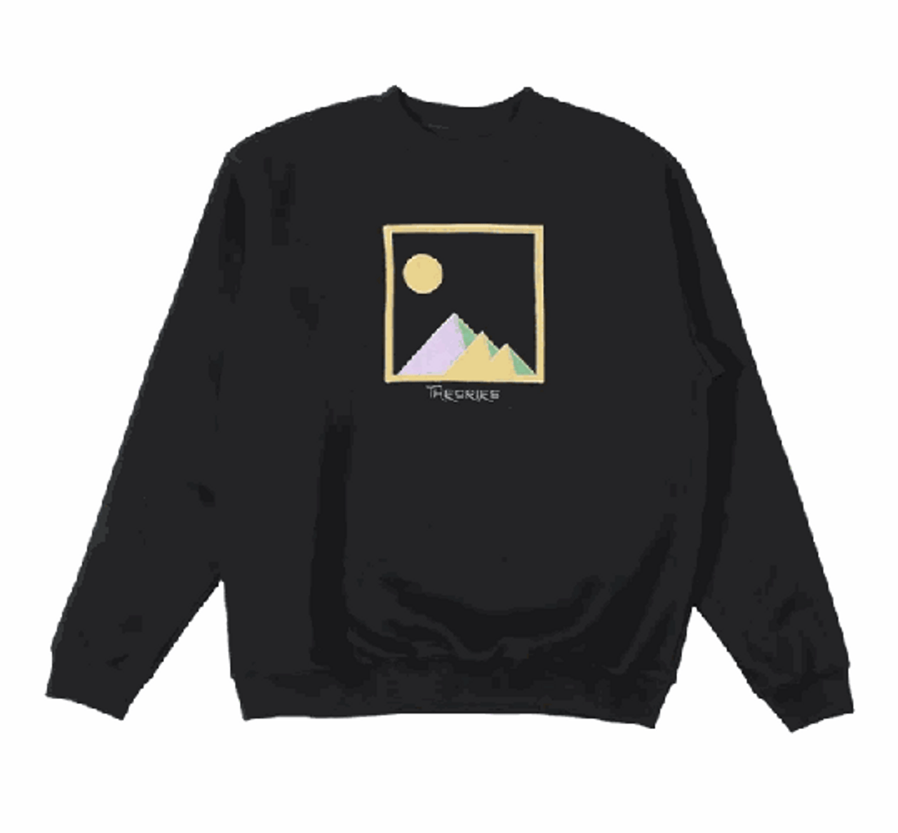 Theories Giza Applique Black Crewneck XL
