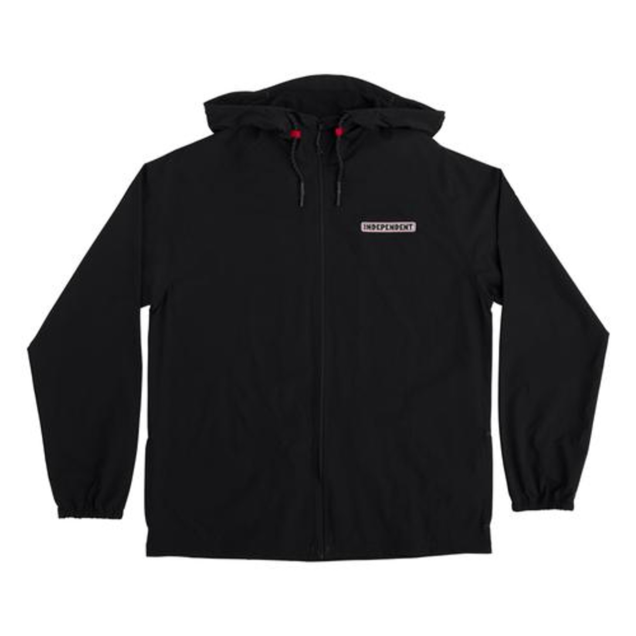 Independent Heights Hooded Windbreaker Jacket Black LG