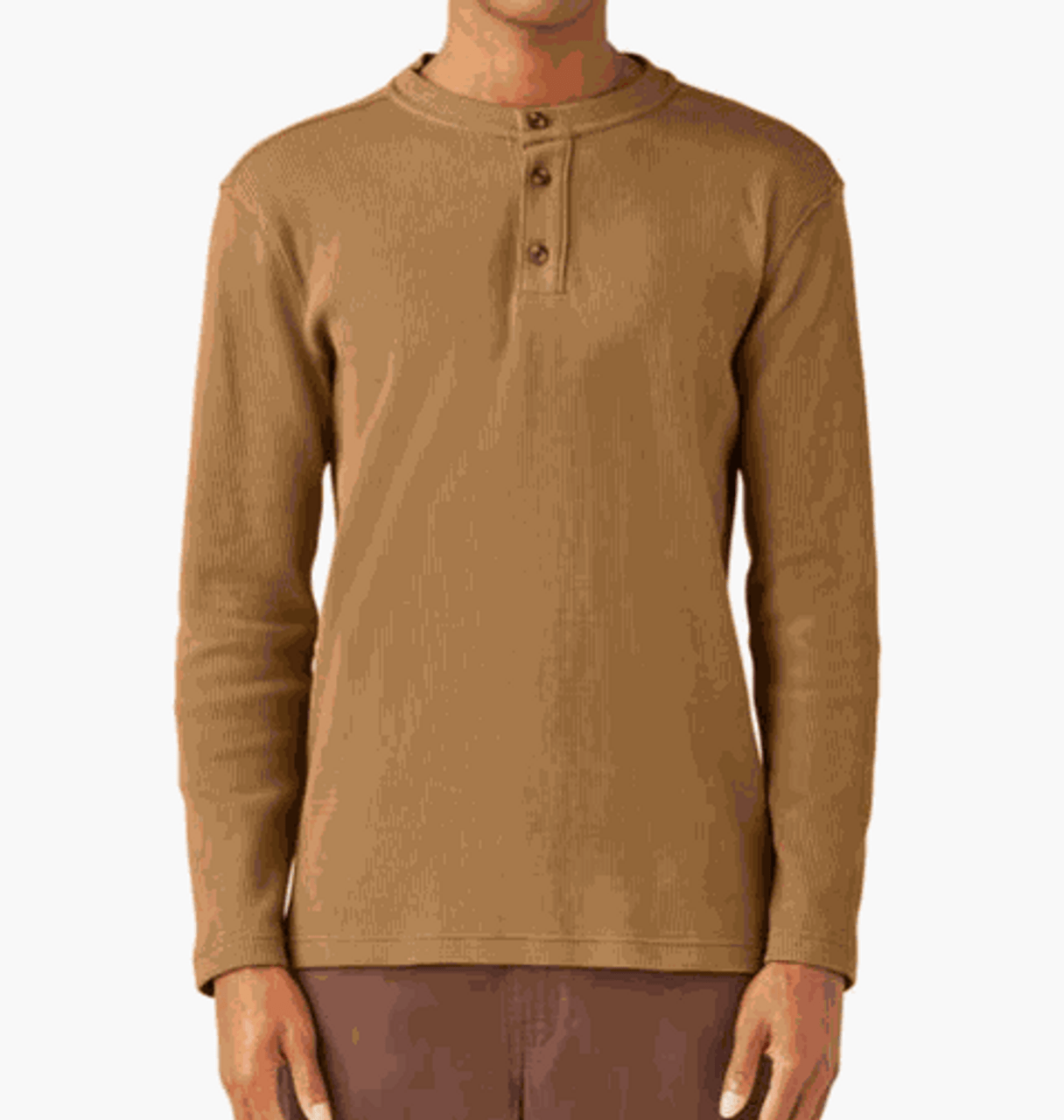 Dickies Henley Thermal Duck Brown L/S Tshirt XL