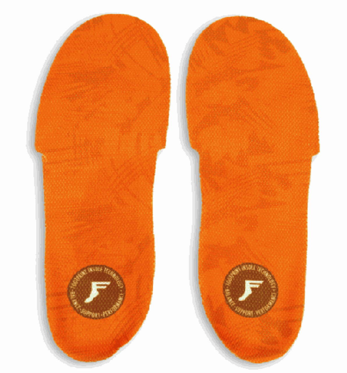 FP 6/6.5 Orange Camo Orthotic Fluidx Kingfoam Insoles