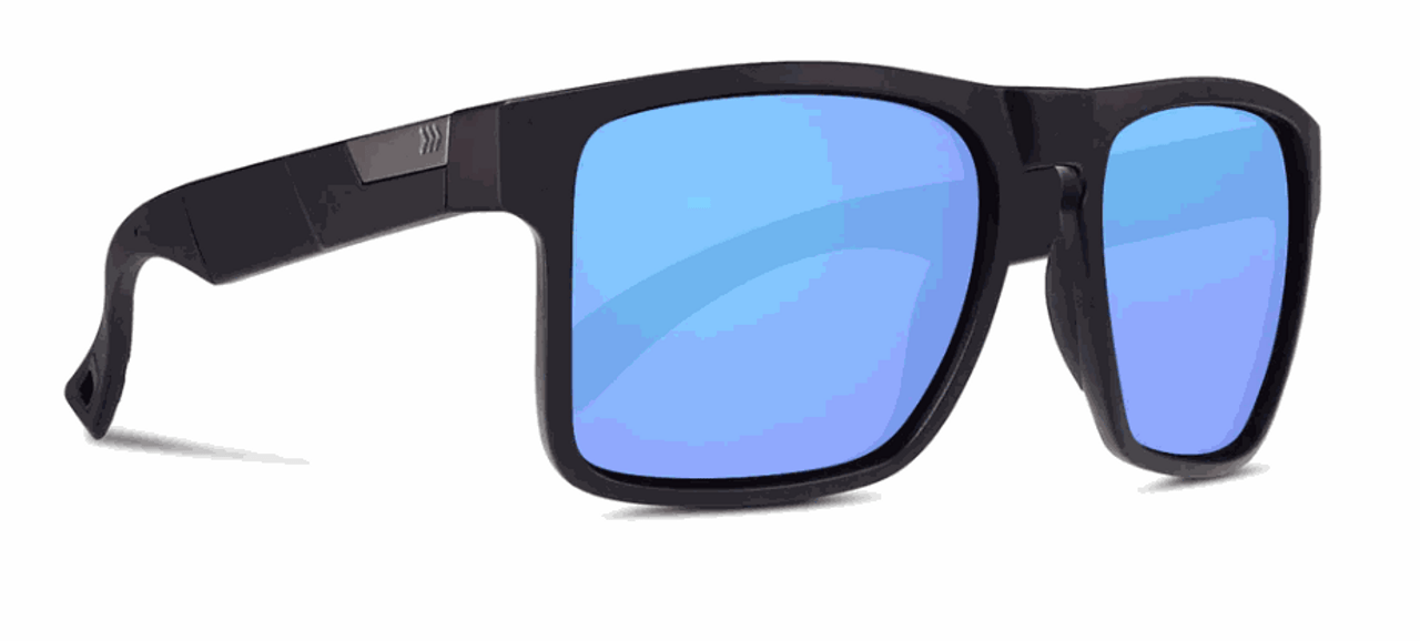 Cassette Eyewear - Banks Pro - Matte Black/Skye Blue Mirror Colorboost Polarized Lens