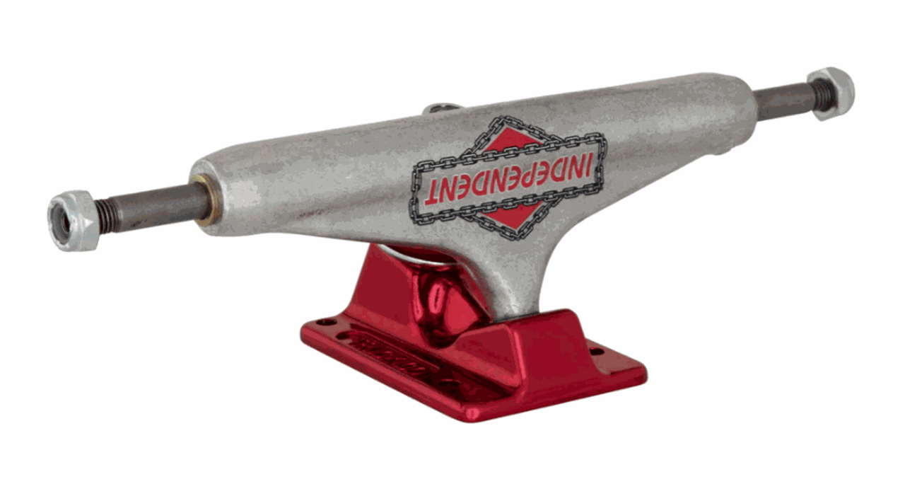 Independent 149 Stage 11 Forged Hollow Chain Breaker Silver Ano Red Trucks