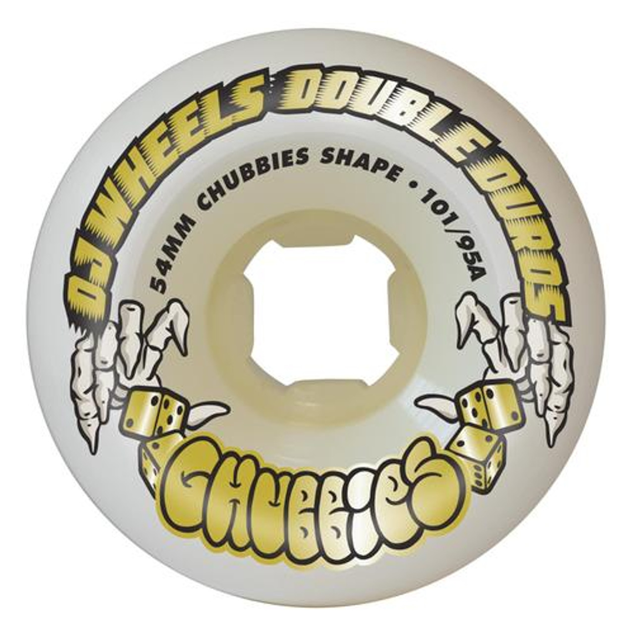 OJ 54mm 101a/95a Double Duro White Gum Chubbies Wheels