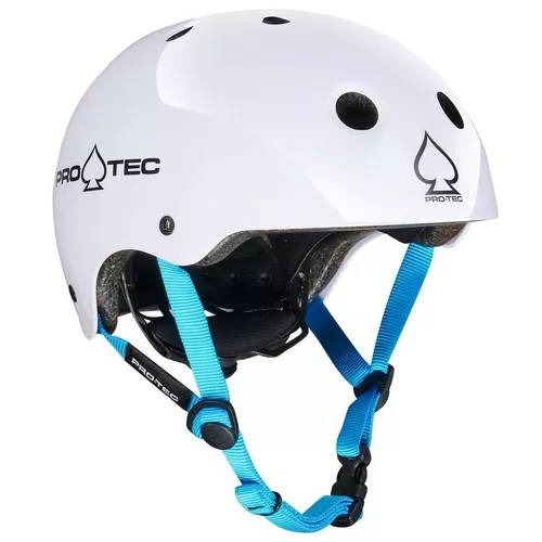 Pro Tec Classic Certified Gloss White Helmet - YM