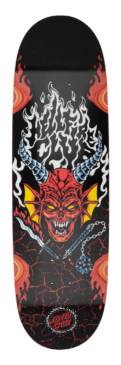 9.0 Santa Cruz Stranger Things Hellfire Club Flames Deck
