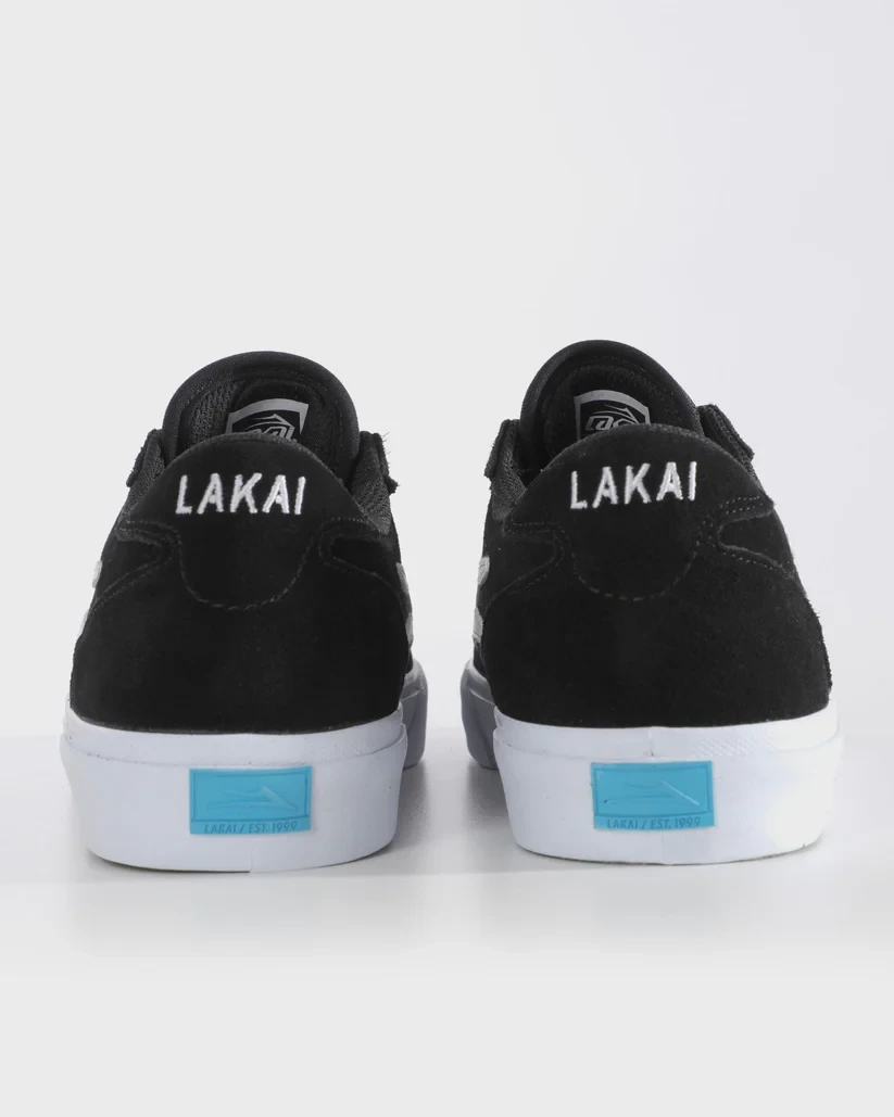 Lakai Manchester Skate Shoes - Black/White Suede