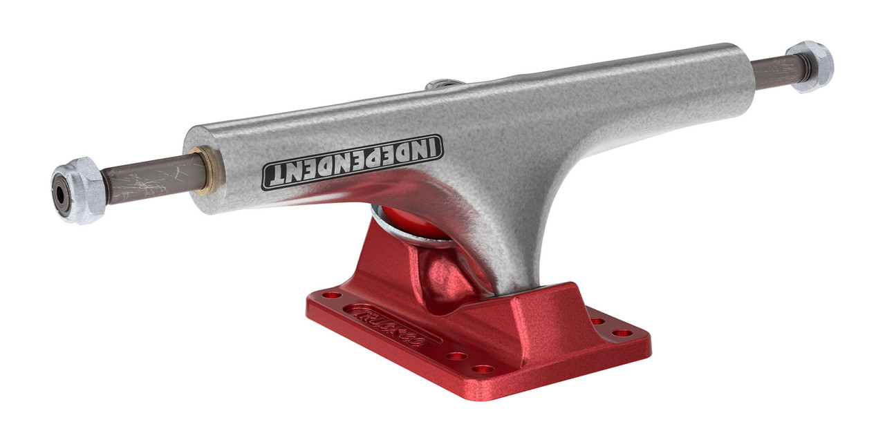 Independent Stage 4 Hollow Bar Logo - Silver / Ano Red Standard Trucks (Pair)