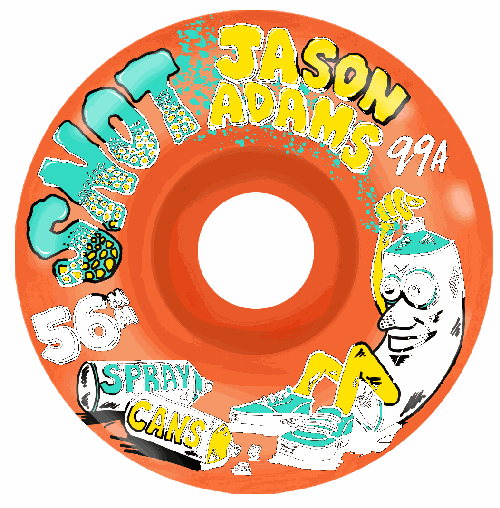 Snot 56mm 99a Jason Adams Spray Cans Conical Wheels - Neon Orange
