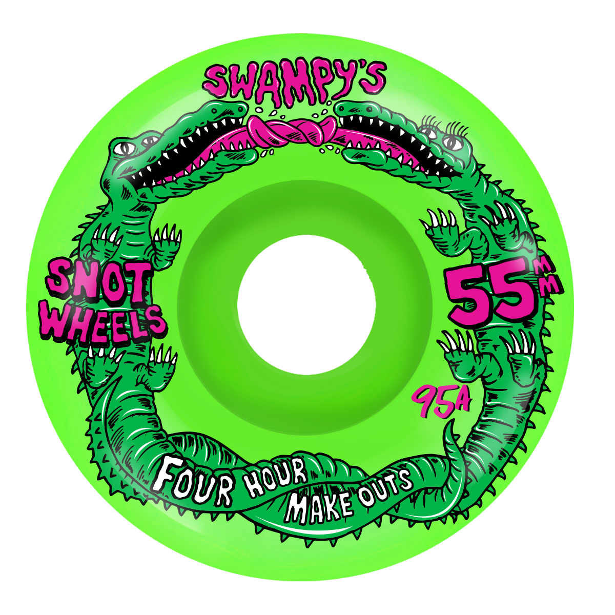Snot 56mm 95a Swampy Four Hour Conical Wheels - Neon Green