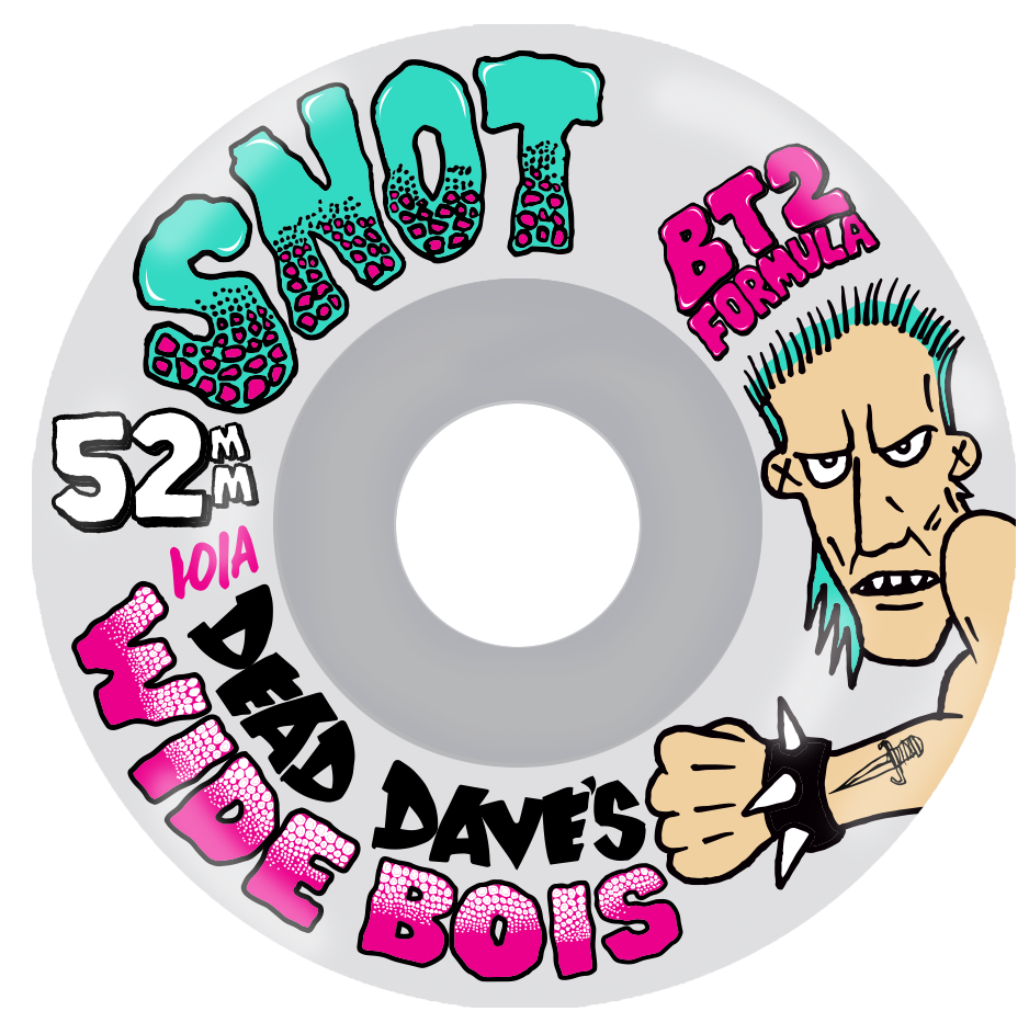Snot 52mm 101a BT2 Formula Dead Dave Wide Boys Wheels - Clear