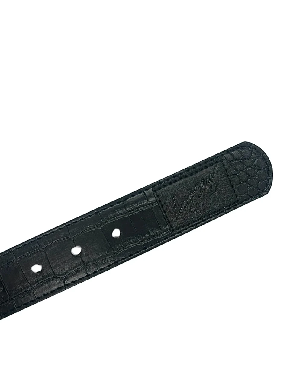 Loosey Black Croc Skin Belt