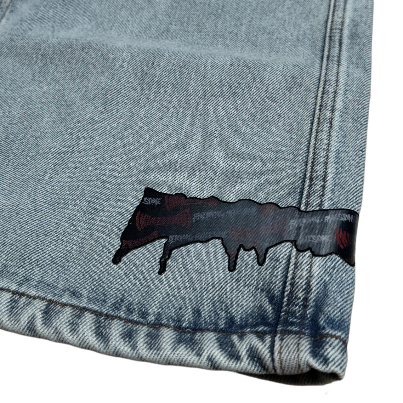 FA x Independent Double Knee Denim Shorts (Jorts) - Light Blue Denim