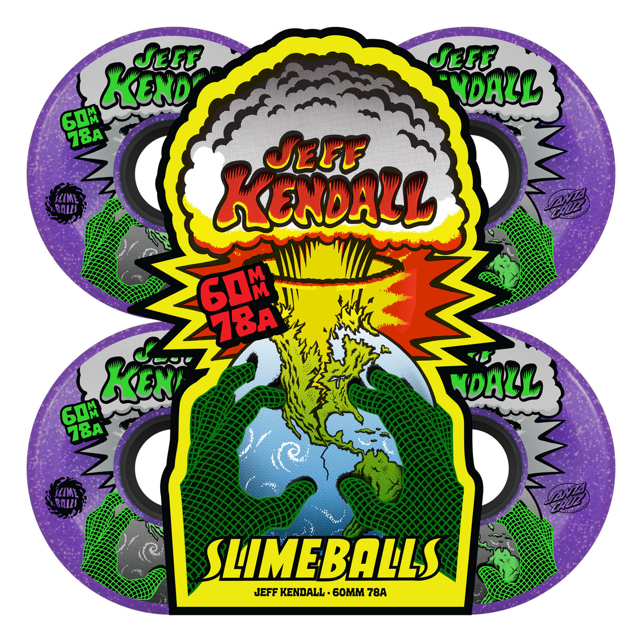 Slimeballs 60mm 78a Jeff Kendall End Of The World Reissue OG Slime Wheels - Purple