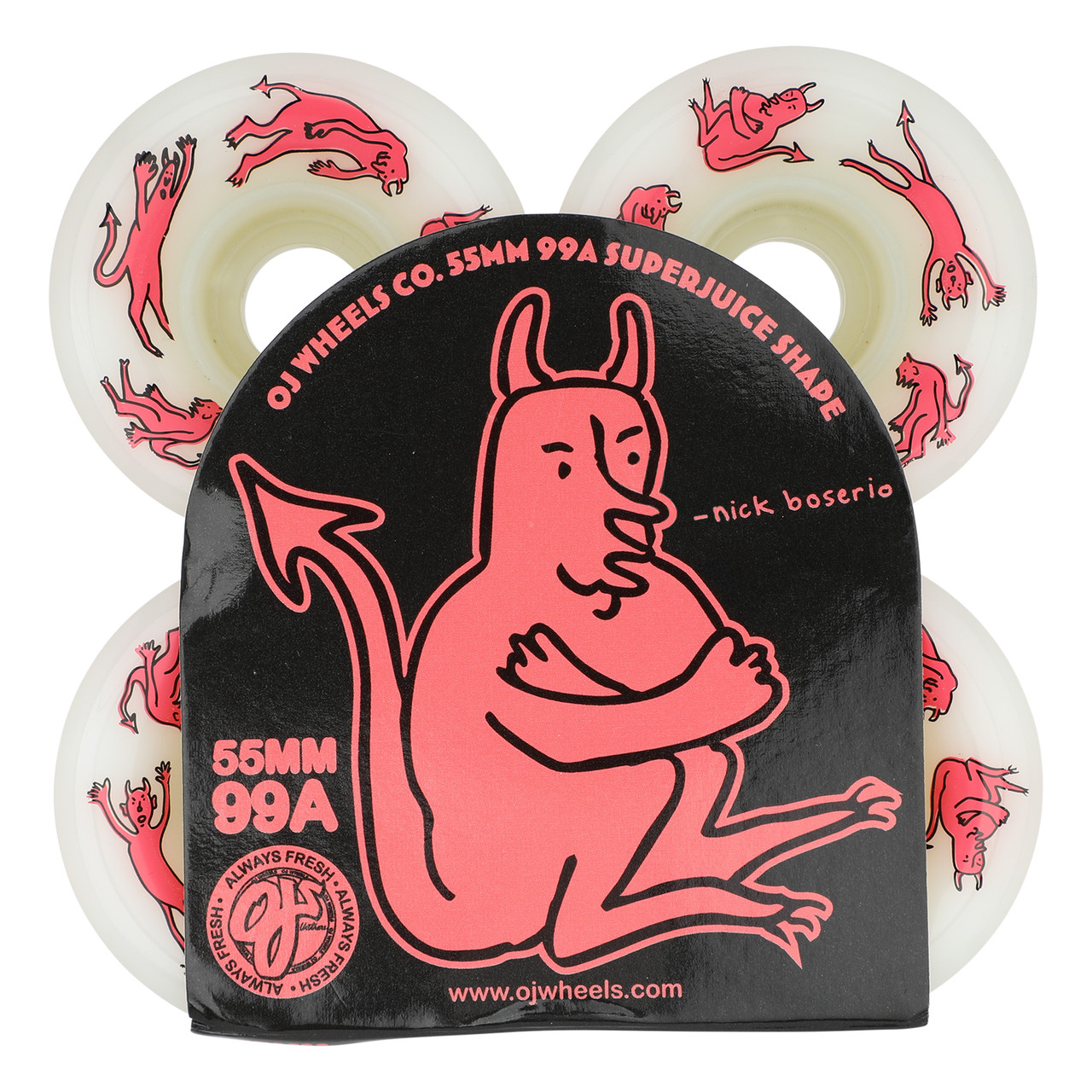 OJ 99a 55mm Nick Boserio Little Devils Wheels - White