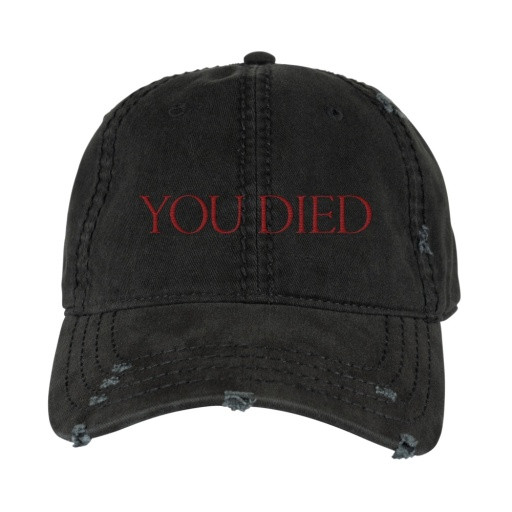 Welcome You Died Distressed Hat - Black