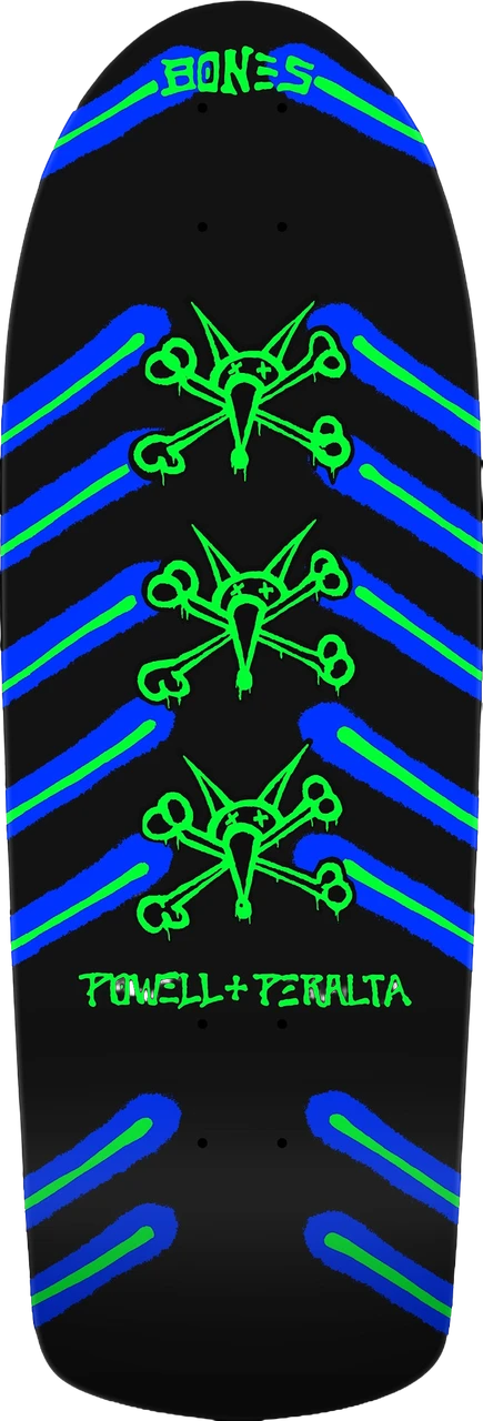10.0 Powell OG Rat Bones Neon Light Shaped Deck