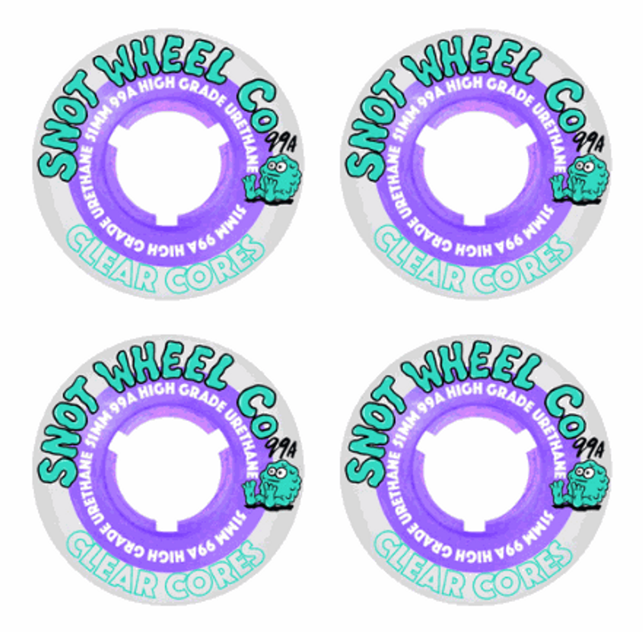 Snot 51mm 99a Clear Core Wheels