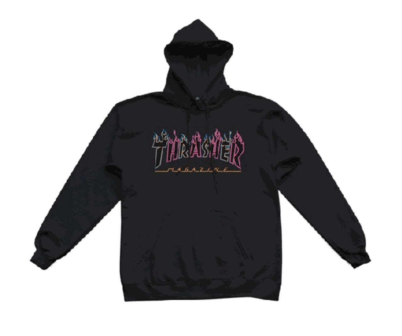 Thrasher Double Flame Neon Hoodie LG