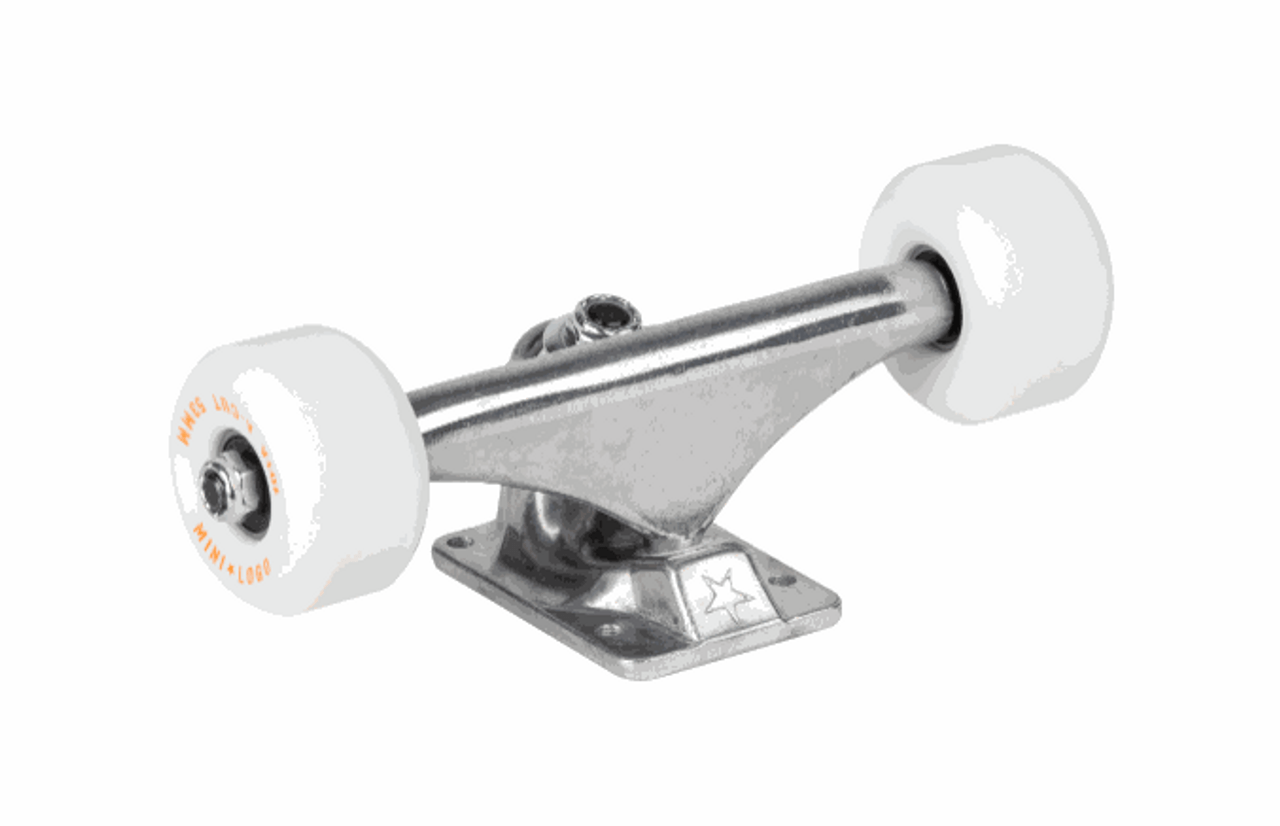 Mini Logo 7.63 Combo Set Raw Trucks w/ Wheels/Bearings