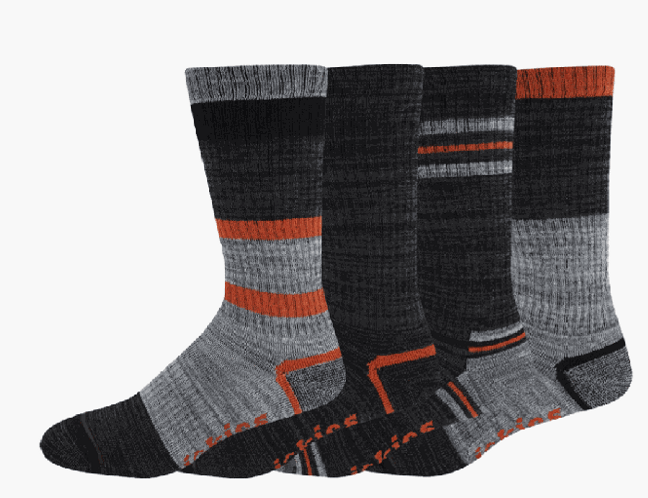 Dickies Striped Orange Crew Socks 4 Pack