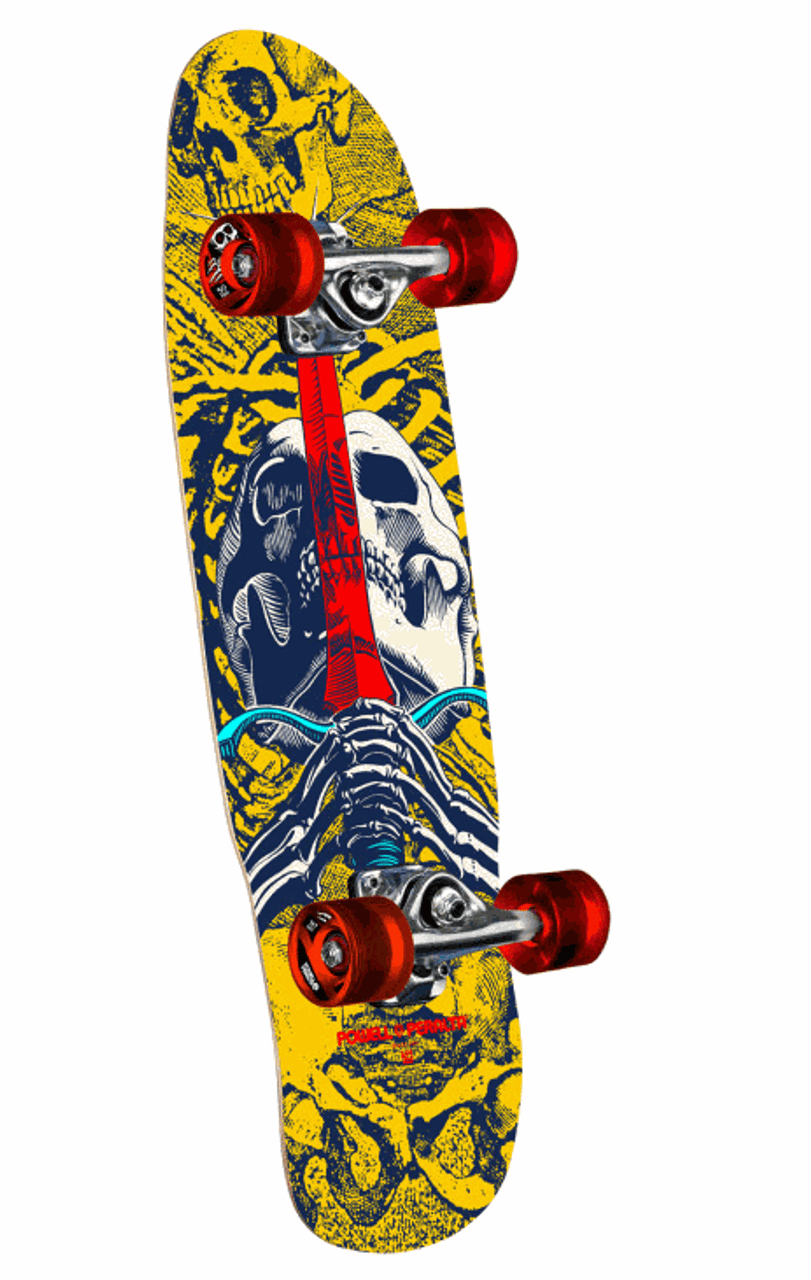 8.0 Powell Peralta Mini Ripper Skull & Sword Yellow/Blue