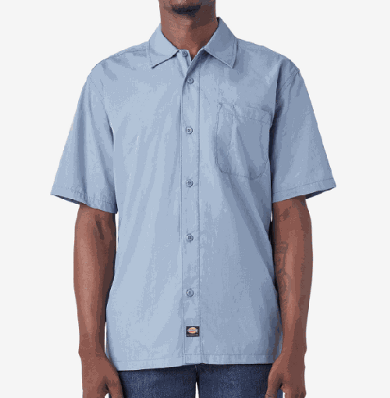 Dickies Waynesboro Blue Button Up Shirt LG