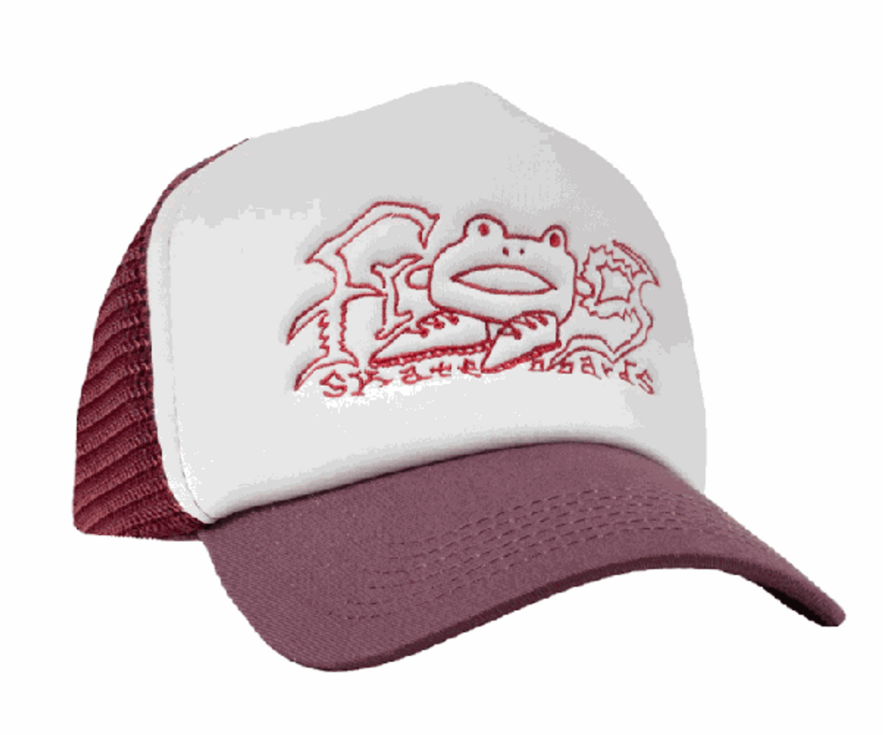 Frog Big Shoes Maroon Trucker Hat