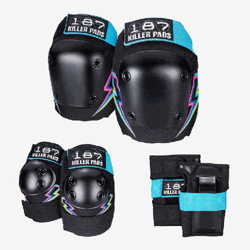 【国内在庫】 187 Combo 6-Pack Electric Bolt Pad Set S/M - LoCo Skate Shop パンツ