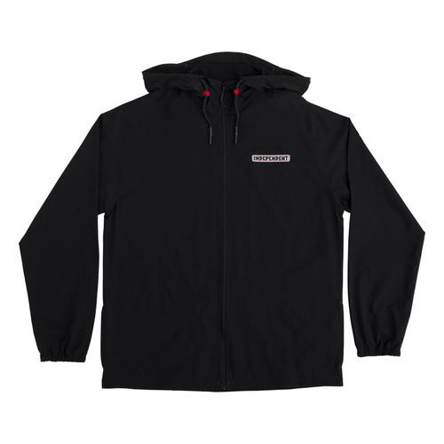 Independent Heights Hooded Windbreaker Jacket Black LG