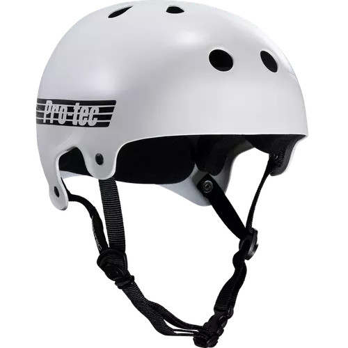 Pro Tec Old School Certified Gloss White Helmet - SM