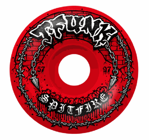 Spitfire Formula 4 57mm 97a T-Funk Radial Full Wheels – Red