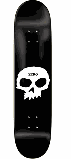 8.5 Zero Single Skull Deck Black/White