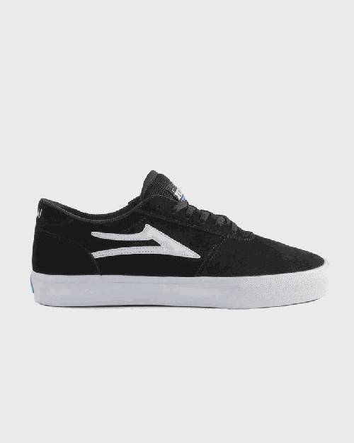 Lakai Manchester Skate Shoes - Black/White Suede