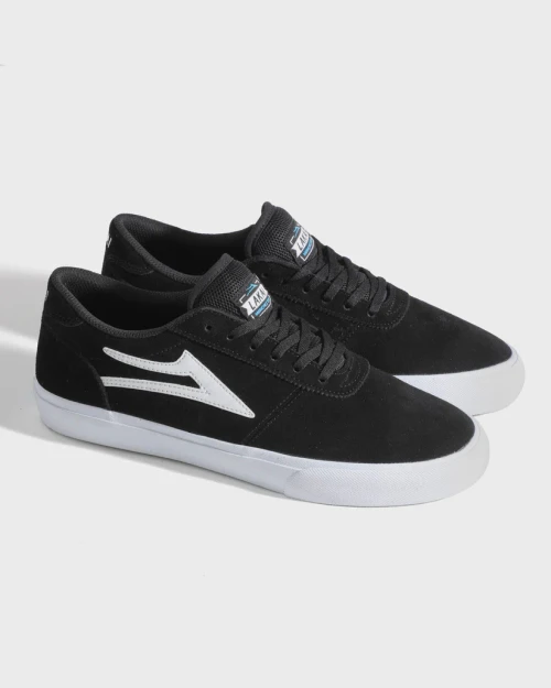 Lakai Manchester Skate Shoes - Black/White Suede
