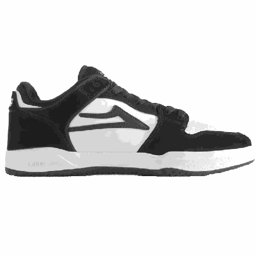 Lakai Telford Low Skate Shoes - Black/White Suede